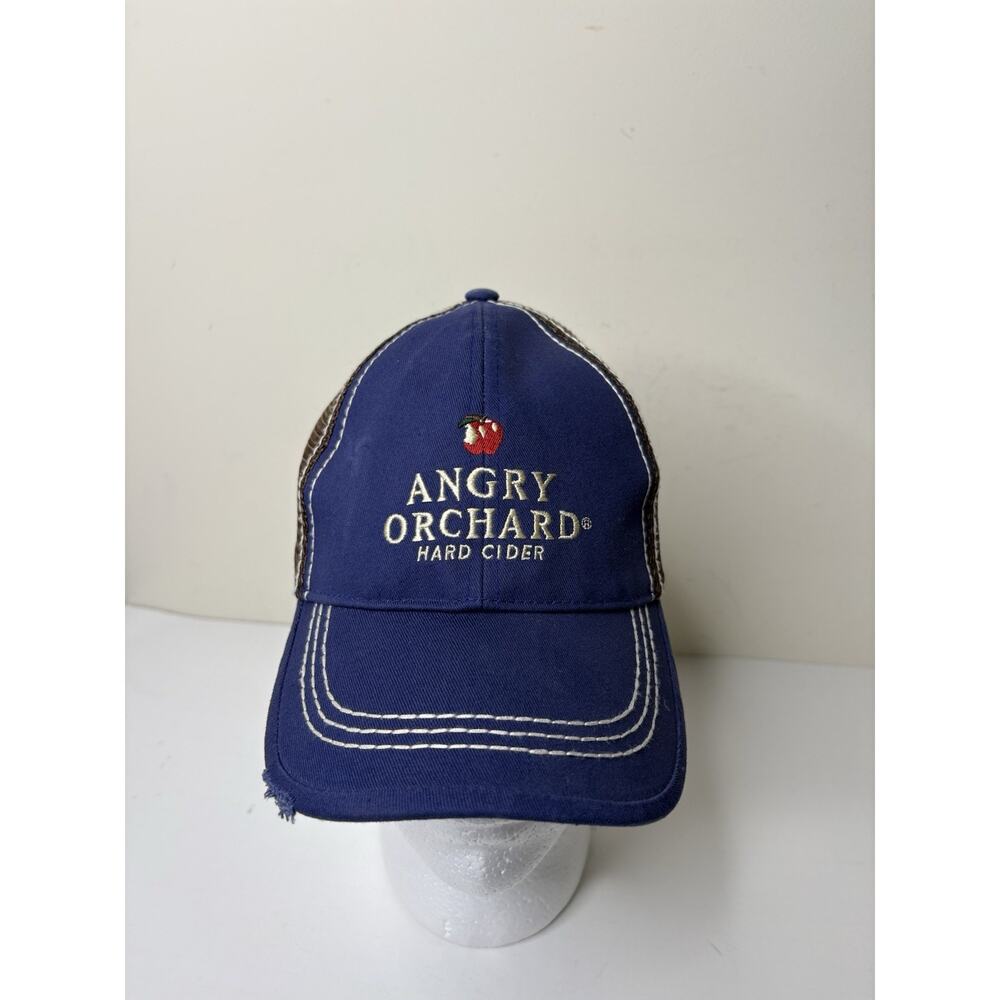 Angry Orchard Hat Cap Snapback Blue Hard Cider Adjustable Distressed